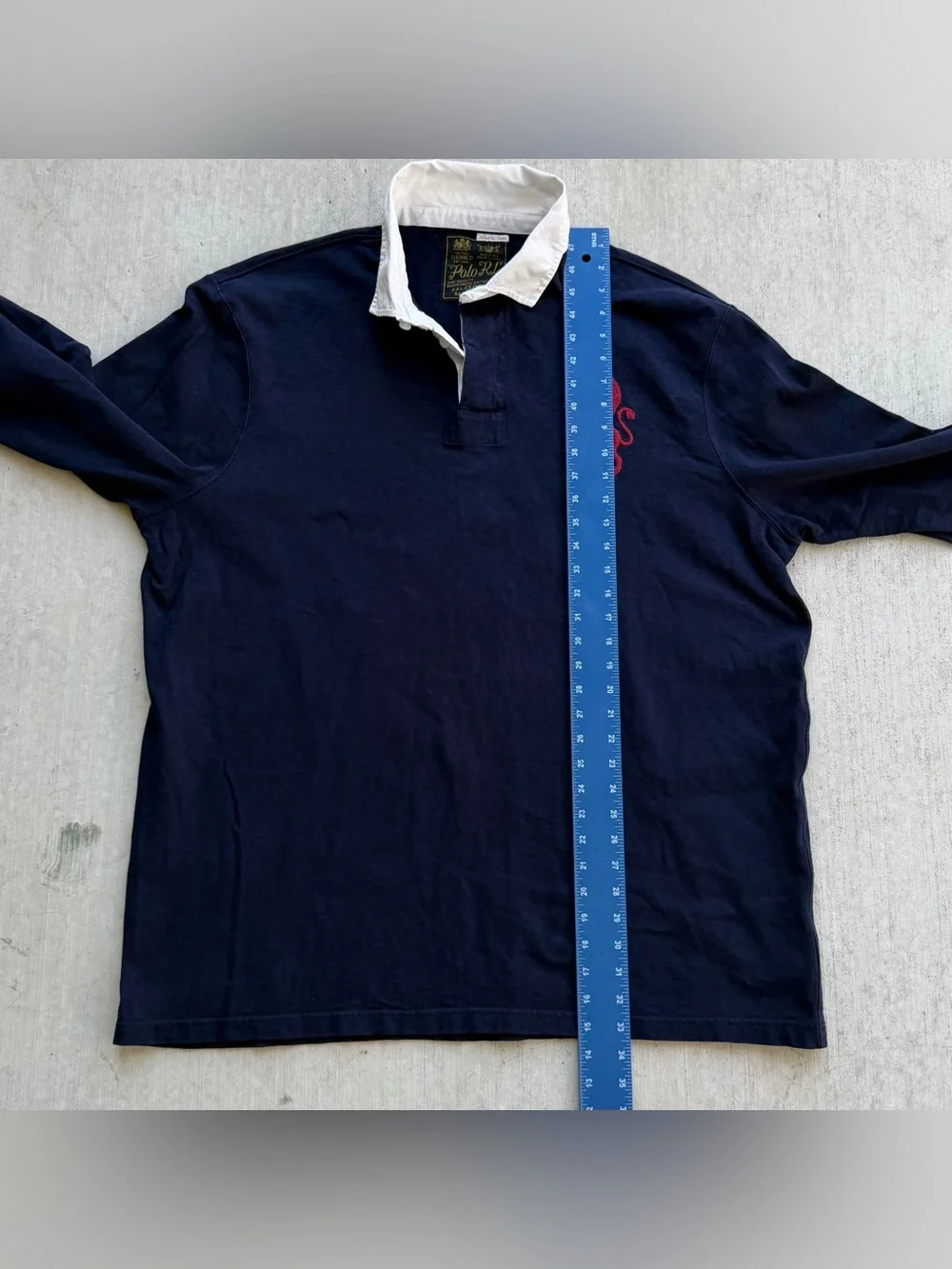 Polo Ralph Lauren Rugby Shirt Long Sleeve RLPC Lion Crest Navy Size 2XL